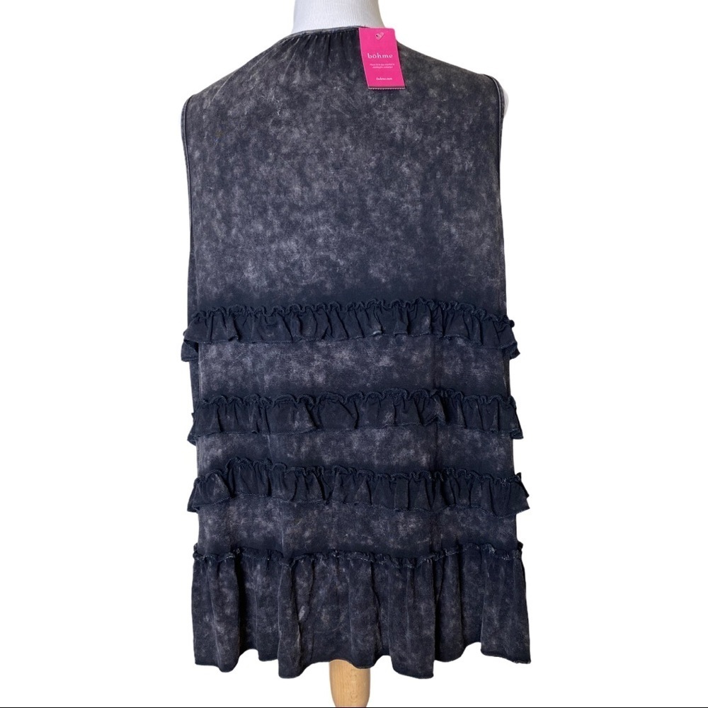 SPIRIT HWY BOHME whitewash ruffled open vest M - Picture 2 of 8